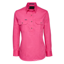 Women's Half Button pure cotton work shirt